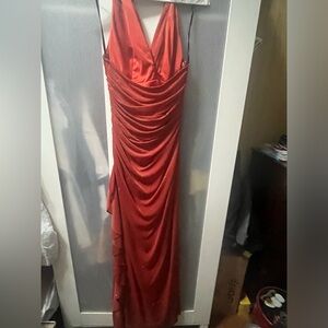 Burnt orange halter top dress